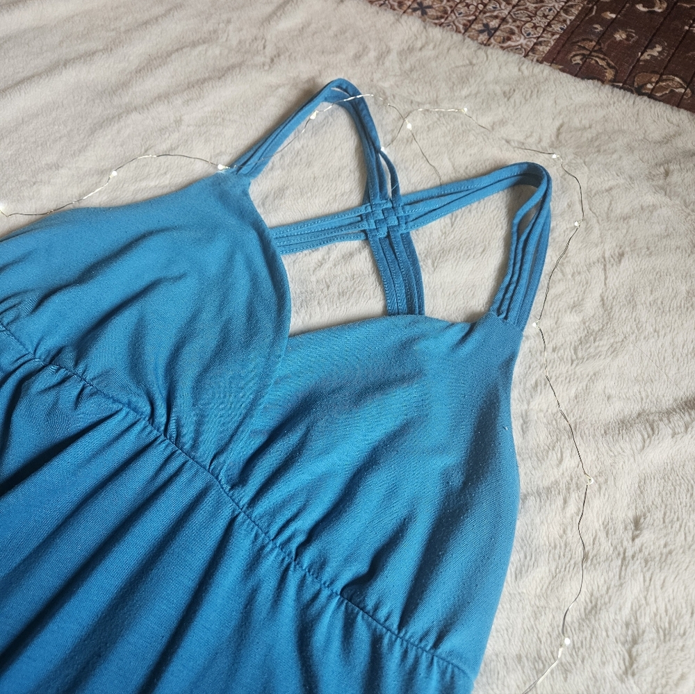2/$10 Bright blue Cotton Maxi Dress - Picture 3 of 6